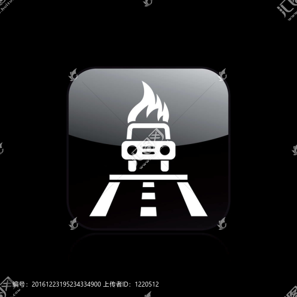 說明單個(gè)孤立汽車燃燒圖標(biāo)