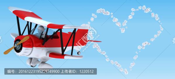 在一架雙翼飛機寫滿天空