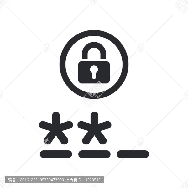 說明單孤立密碼圖標(biāo)