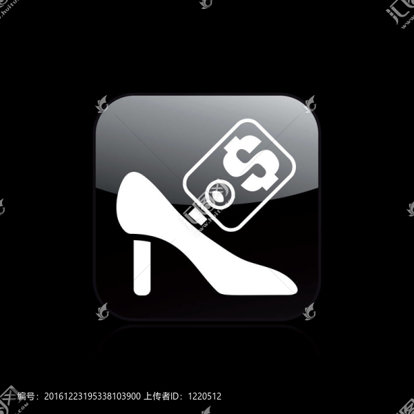 說明單孤立女性鞋銷售圖標(biāo)