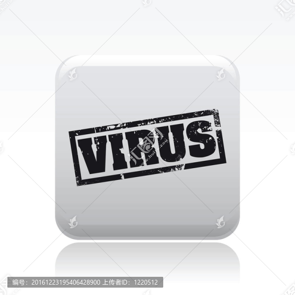 說明單個孤立的PC病毒圖標(biāo)