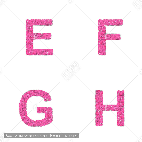 玫瑰花瓣字體
