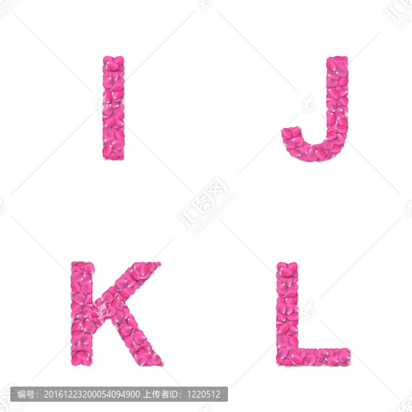 玫瑰花瓣字體