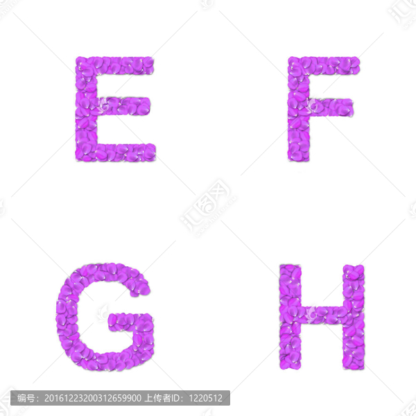 玫瑰花瓣字體