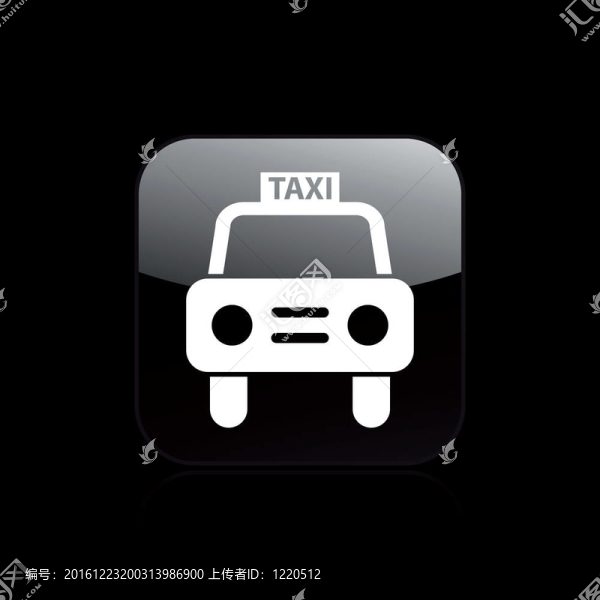 說明單個孤立出租車圖標