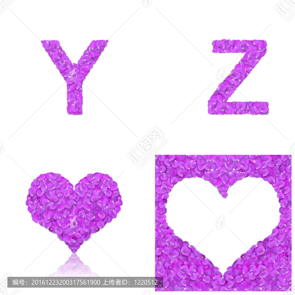 玫瑰花瓣字體