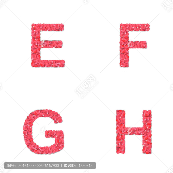 玫瑰花瓣字體