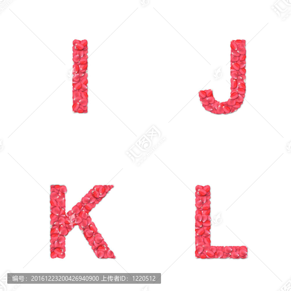玫瑰花瓣字體