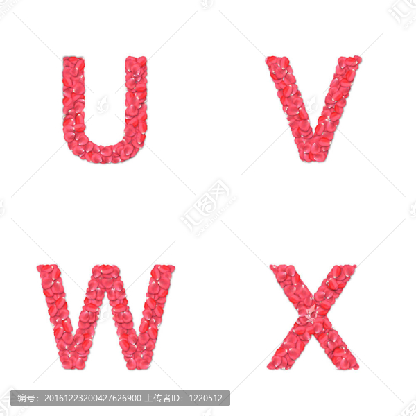 玫瑰花瓣字體