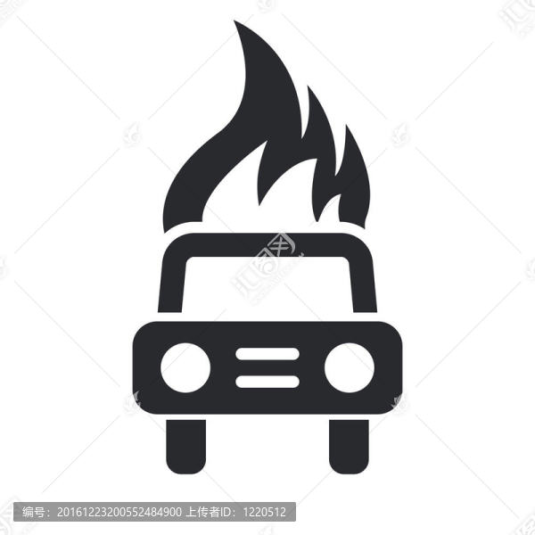 說(shuō)明單個(gè)孤立汽車燃燒圖標(biāo)