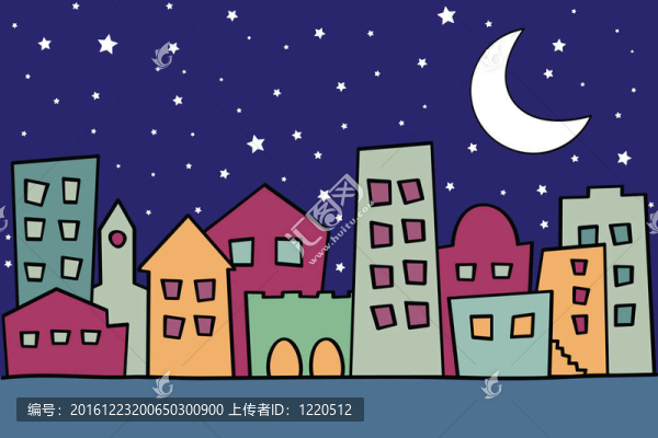 化夜景城市插畫(huà)