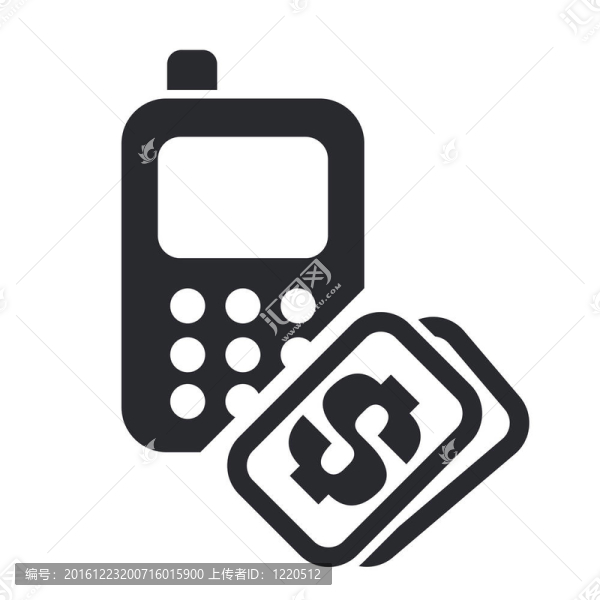 說明單個(gè)孤立的手機(jī)成本圖標(biāo)