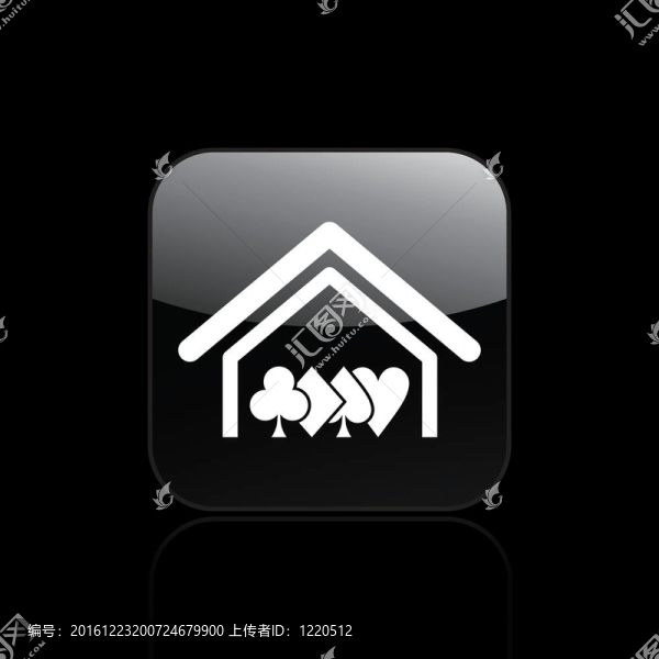 說明單孤立撲克房子圖標(biāo)