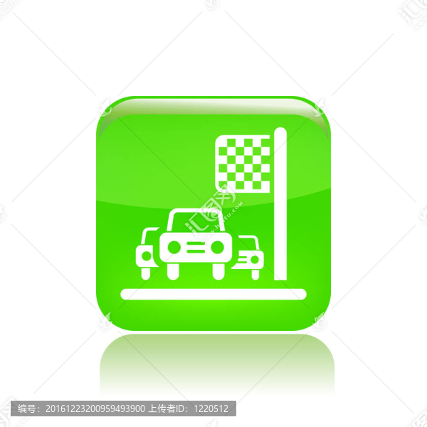 說明單一孤立賽車圖標