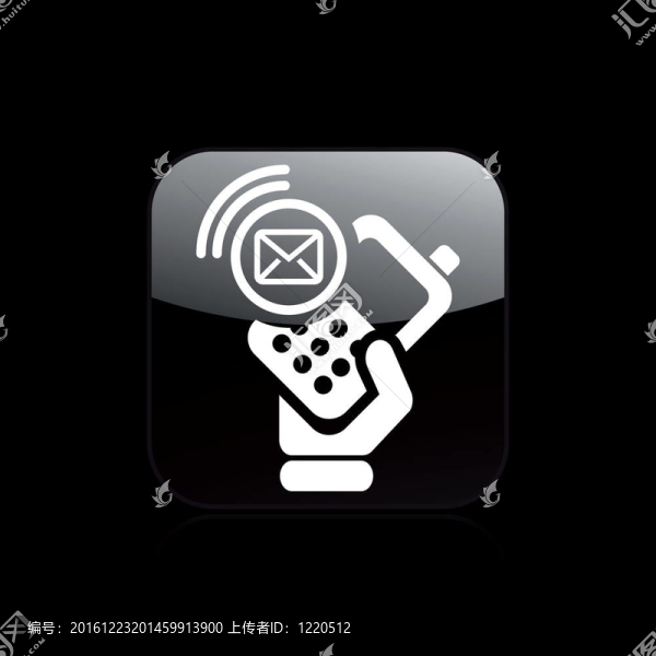 說明單個孤立的手機郵件圖標