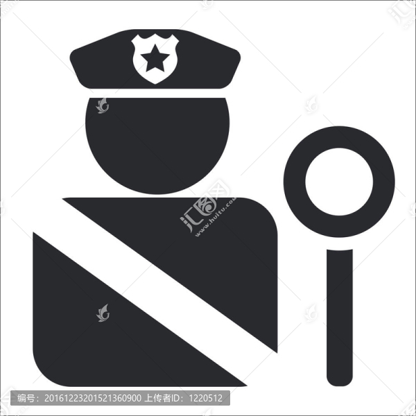 插圖單一孤立警察圖標(biāo)