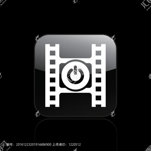 說明單個孤立的視頻電源圖標(biāo)