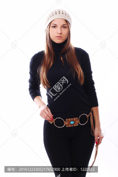 戴帽子的漂亮女孩