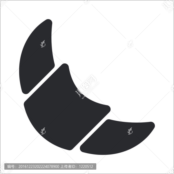 單個(gè)牛角包圖標(biāo)圖