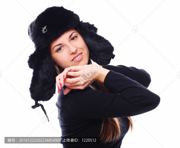 戴帽子的漂亮女孩