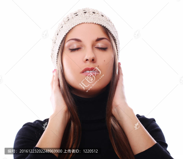 戴帽子的漂亮女孩