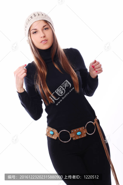 戴帽子的漂亮女孩