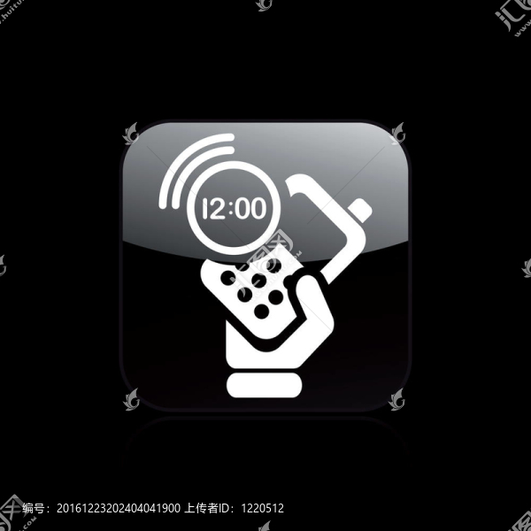 說明單個(gè)孤立的手機(jī)時(shí)鐘圖標(biāo)