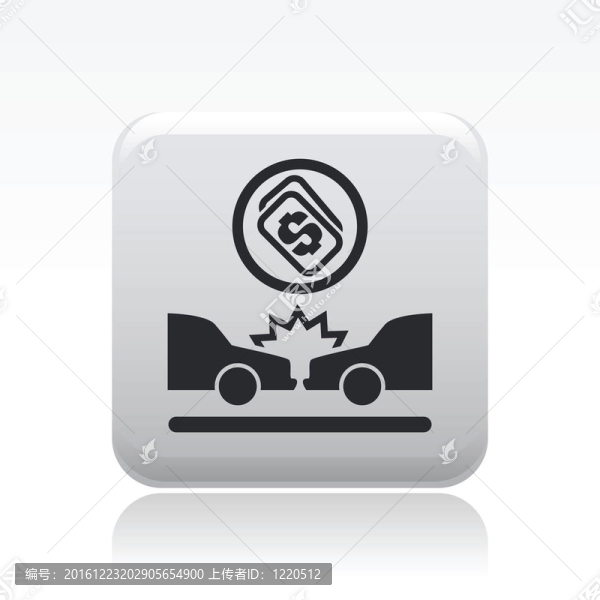 說(shuō)明單個(gè)孤立的汽車(chē)碰撞圖標(biāo)