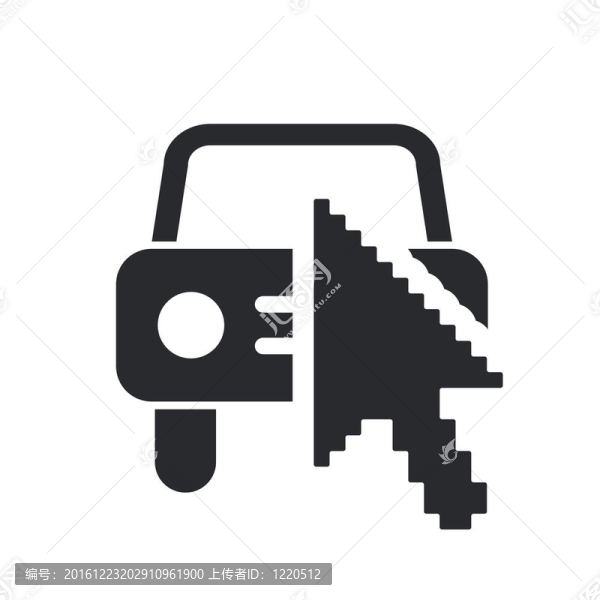 說明單個孤立的汽車圖標