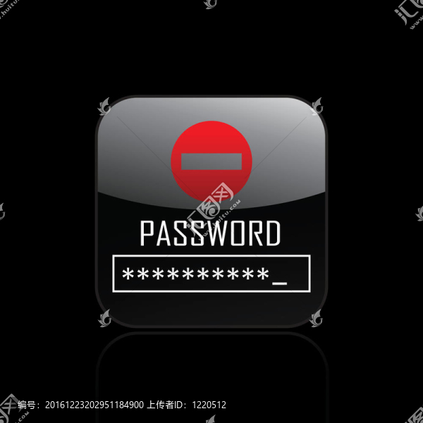 說明單孤立密碼圖標(biāo)