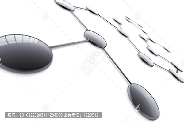 在白色背景上連接的抽象基