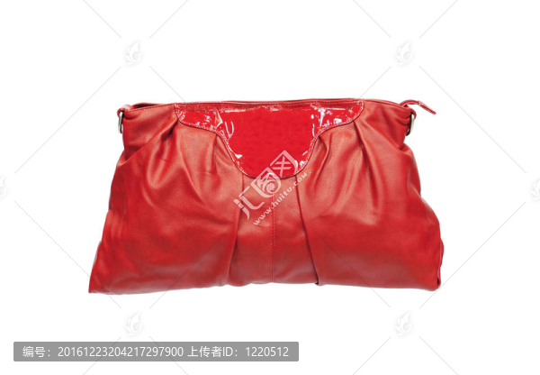 美麗的紅色化妝（化妝品）袋白色隔離