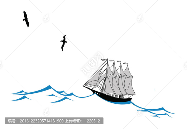 在白色背景波剪影旗魚；圖