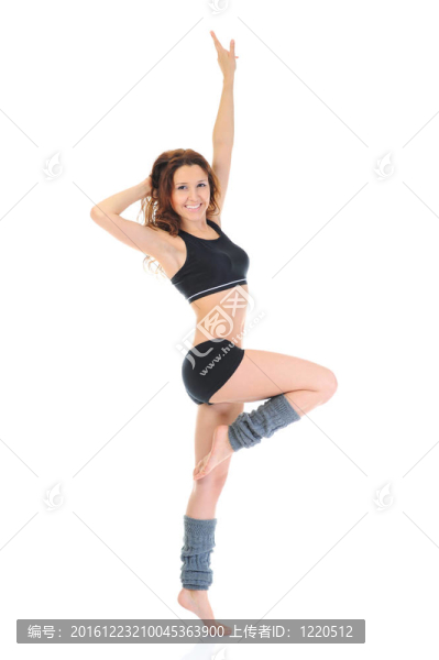 健身的女孩。