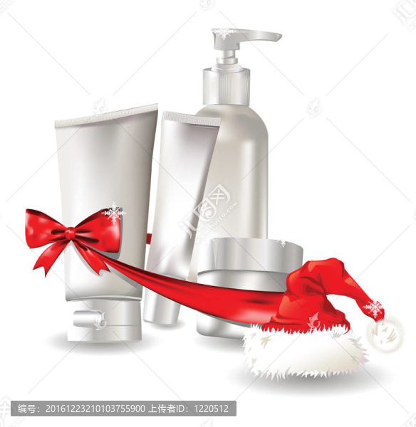 帶santa帽的化妝品容器禮品套裝