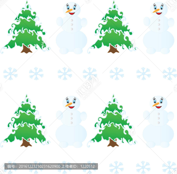 冬季圣誕無縫模式和雪人