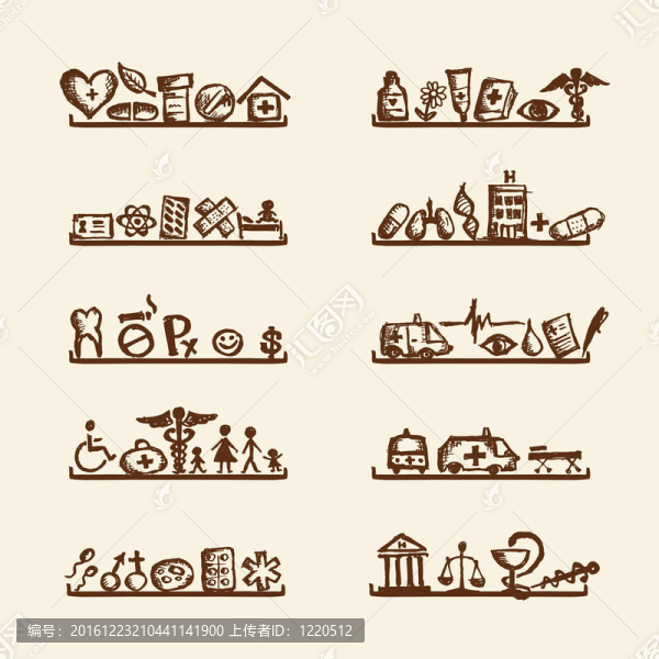貨架與醫(yī)療圖標(biāo)為您的設(shè)計
