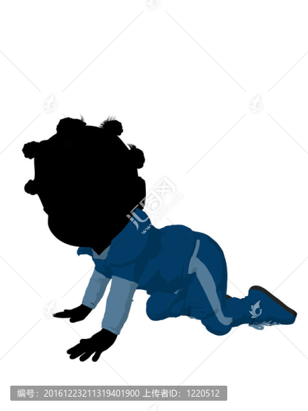 非洲裔小女孩插畫剪影