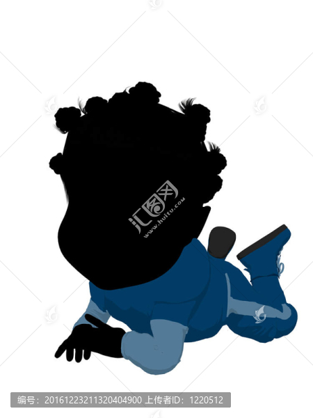 非洲裔小女孩插畫(huà)剪影