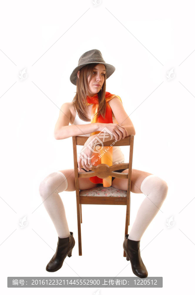 戴帽子的女孩。