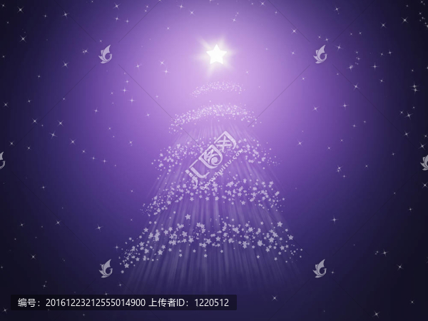 星空背景下圣誕樹上一顆明亮的星星