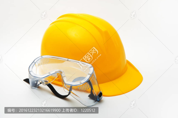 黃色硬帽子和護(hù)目鏡