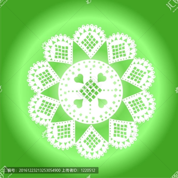 在綠色的花邊
