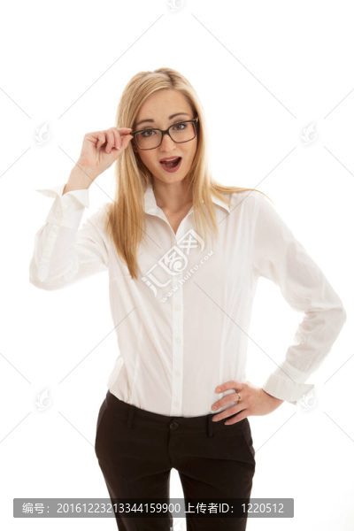 年輕的succsessfull商業(yè)女性孤立在白色背景