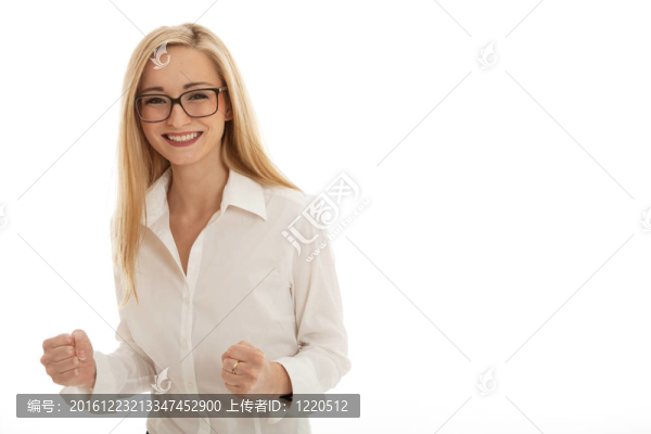 年輕的succsessfull商業(yè)女性孤立在白色背景