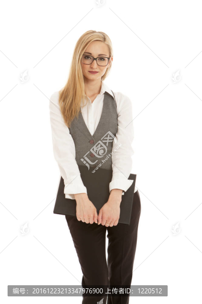年輕的succsessfull商業(yè)女性孤立在白色背景