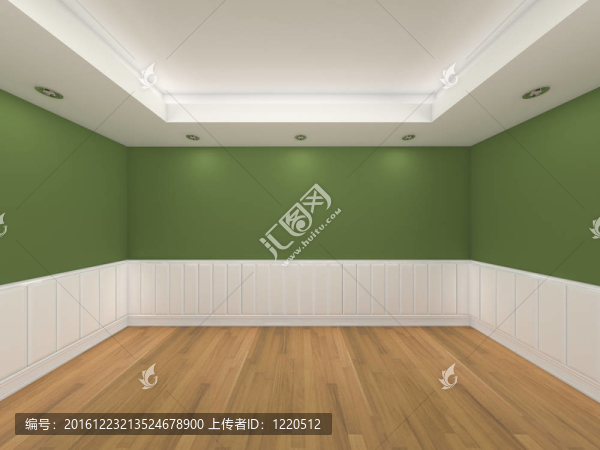 空房間綠墻