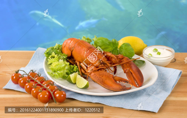 龍蝦和蔬菜配菜