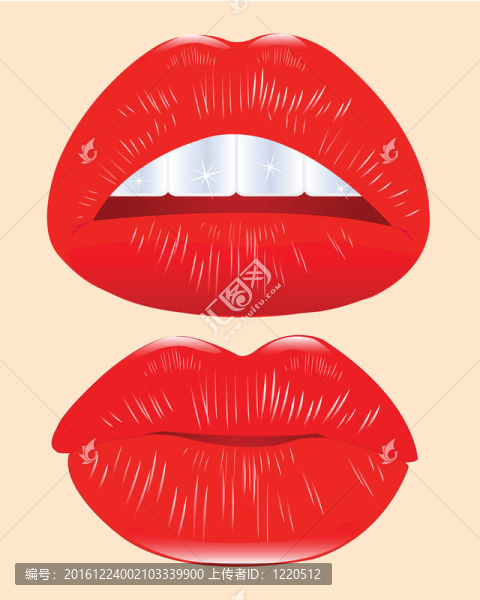 紅色的女性的嘴唇