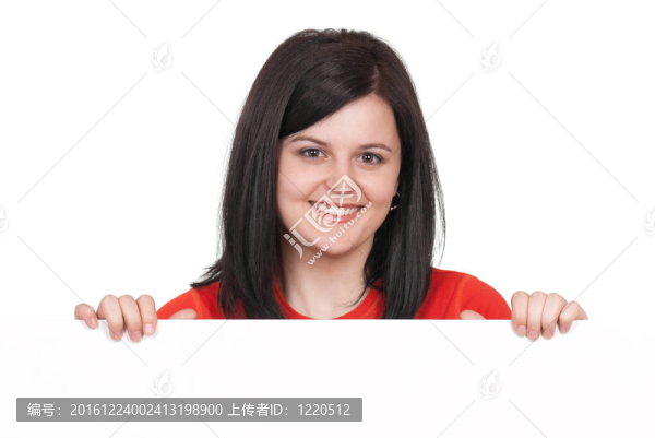 帶空白的年輕女人